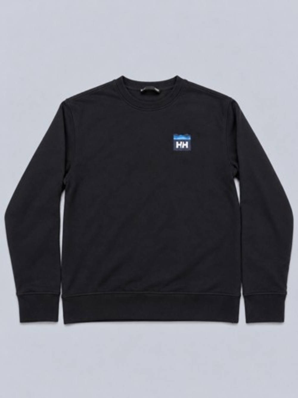 Helly Hansen Mens Black Crewneck Sweatshirt with Blue Logo